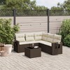 vidaXL Garden Sofa Set Brown, Cream white - 2 of 4