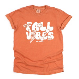 S.W.Smiley Fall Vibes Lightning - Women's Garment Dyed Graphic T-Shirt - 1 of 4