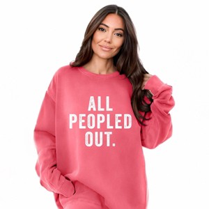 Simply Sage Market All Peopled Out Garment Dyed Sweatshirt - 1 of 4