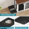 71inch Dual Dog Crate Furniture - Heavy Duty Wooden Kennel w/Sliding Barn Doors & Divider, TV Stand for Large Breeds - 4 of 4