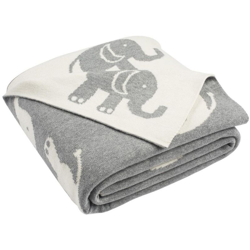 Elliot Knit Throw Blanket - Light Grey/Natural - 50" x 60" - Safavieh ., 1 of 3
