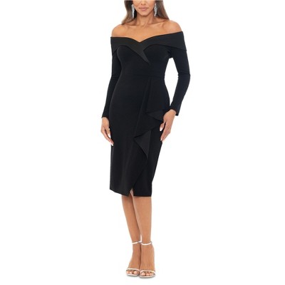 XSCAPE Womens Sweetheart Neck Scuba Dress