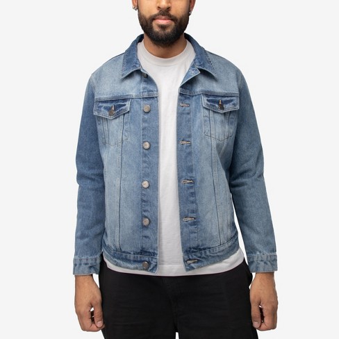 Men's Faux Shearling Lined Denim Trucker Jacket - Goodfellow & Co™ Blue :  Target