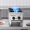 VEVOR Commercial Gas Stove with 2 Burners, Propane and Natural Gas Countertop Cooking Stove Range, Stainless Steel Gas Hot Plate - 2 of 4