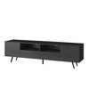MDF Modern Black TV Cabinet, 16 Colors LED TV Cabinet with Remote Control Lights Black - 2 of 4