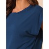cheibear Women's Summer Soft Short Sleeves Tops with Ruffle Shorts Lounge Pajamas Sets - 4 of 4