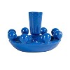 Storied Home Cast Metal Taper Holder with Orbs, Blue - 4 of 4