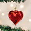 Old World Christmas Blown Glass Ornament for Christmas Tree, Shiny Red Heart - 2 of 4