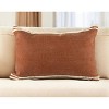 HomeRoots 16" X 24" Cinnamon And Natural Striped Cotton Lumbar Throw Pillow With Texture - 2 of 4