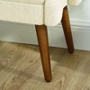Kumasinova Modern Armrest Bench – Irregular Geometric Design, Entryway Bench with Rubber Wood Legs, End of Bed Bench, Ottoman Bench for Living Room - 3 of 4