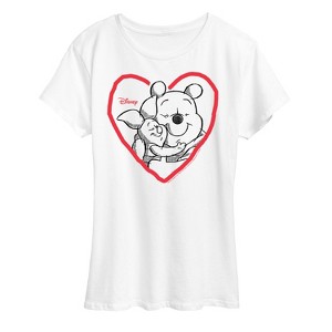 Women's - Winnie the Pooh - Piglet Heart Hug Short Sleeve Graphic T-Shirt - 1 of 4