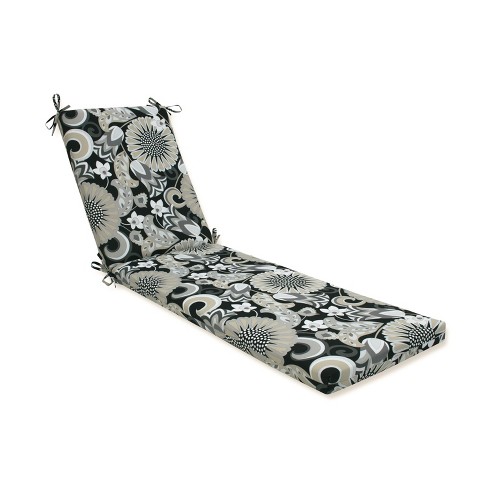 Outdoor indoor Sophia Black Chaise Lounge Cushion Pillow Perfect Weather Fade resistant With Ties Botanical Print Target