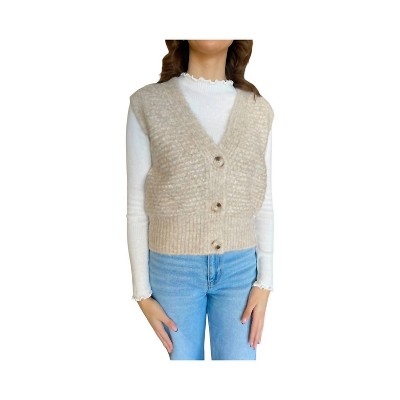Women's Button Front Sweater Vest - Hem & Thread