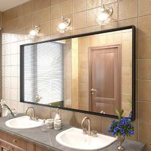 Apmir High-Strength Tempered Glass and Aluminum Alloy Framed French Cleat Mounted Wall Decor Bathroom Vanity Mirror with 5-Year Warranty - 1 of 4