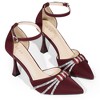 BLISSFUL STEP Women's Pointy Toe Ankle Strap Rhinestone High Heel Pumps - 3 of 3