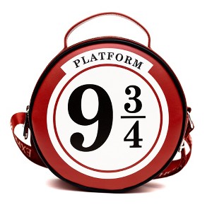 Harry Potter Bag, Round, Harry Potter Platform 9 3/4 Sign Replica, Red, Vegan Leather - 1 of 4