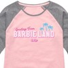 Girls' - Barbie - Greetings From Barbie Land Shirt Tail Raglan Graphic T-shirt - 2 of 4