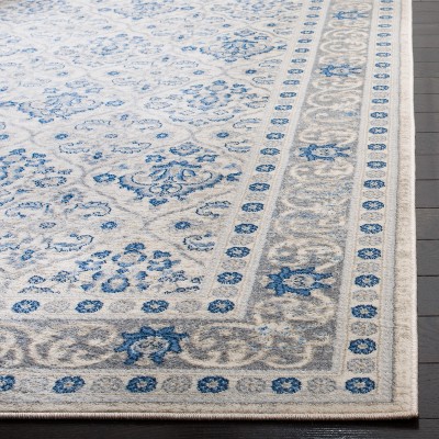 Brentwood Light Grey and Blue Synthetic 8' x 10' Non-slip Area Rug