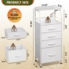 GALAXHERO Dresser with 4 Drawers Tall Nightstand and End Table with Charging Station LED Light, Fabric Bins, Wood Shelf, USB Ports and Outlets - 3 of 4