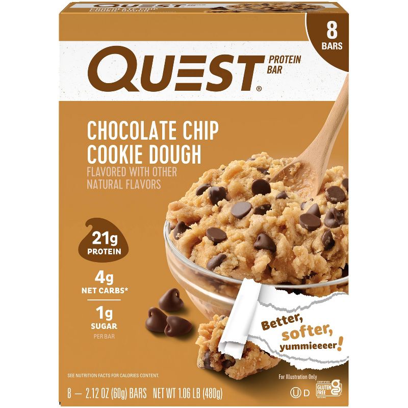 Quest Nutrition Protein Bar - Chocolate Chip Cookie Dough, 1 of 7