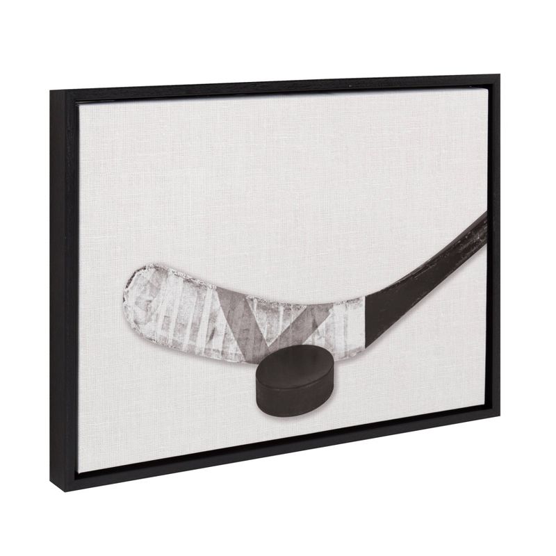 18&#34; x 24&#34; Sylvie Horizontal Hockey Stick And Puck Portrait&#160;Framed Canvas Black - DesignOvation, 3 of 10