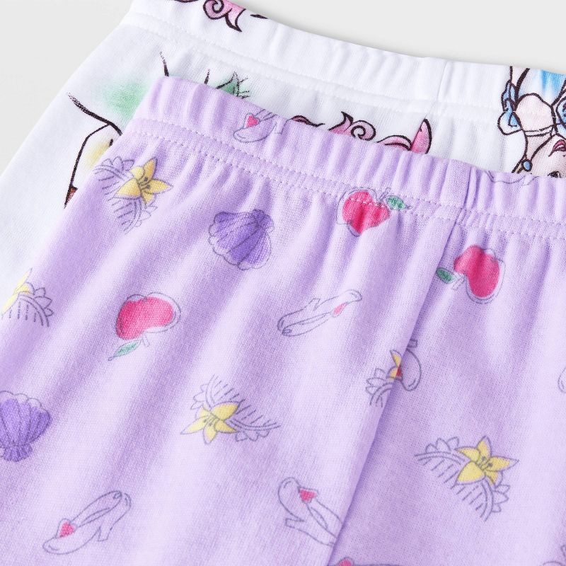 Toddler Girls' 4pc Snug Fit Disney Princess Pajama Set - Purple, 4 of 5
