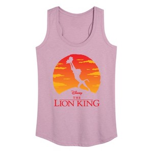 Women's Disney Baby Simba at Pride Rock Graphic Racerback Tank - Heather Orchid - Large - 1 of 4