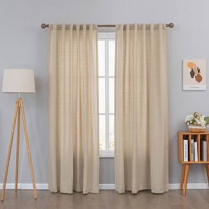 Awesome Home  Cotton Blend Light Filtering Back Tab Curtains (2 Panels) - 1 of 4