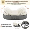 Outdoor Patio Rattan Round Daybed Sunbed with Adjustable Backrests and Foldable Cup Trays - 3 of 4