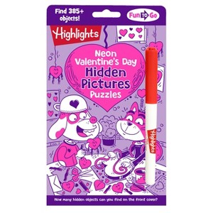 Neon Valentine's Day Hidden Pictures Puzzles - (Highlights Fun to Go) (Paperback) - 1 of 1