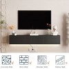 PAGED Floating TV Stand Stylish Wood Entertainment Console with 16 Color LEDs, Wall Mounted TV Cabinet for Living Room - 2 of 4