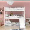 Full Size Bunk Bed with Guardrails, Built-in Ladder and Slide - 2 of 4