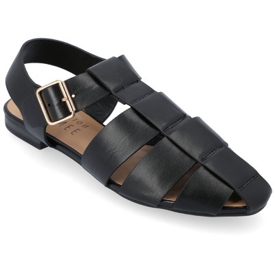 Journee Collection Women's Medium and Wide Width Cailinna Caged Buckle Square Toe Flats