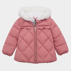 Rokka&Rolla Infant Toddler Girls' Puffer Jacket Baby Fleece Lined Winter Coat - 1 of 4