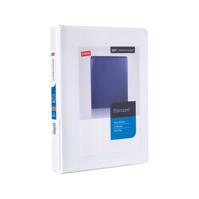 Staples Standard Mini .5-inch 3-Ring View Binder White (26453-CC) 55405/26453