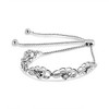 Haus of Brilliance Silver Diamond Accent Interlocking Infinity and Heart Bolo Bolo Bracelet - 4 of 4