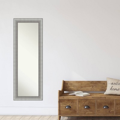Elegant Brushed Pewter Rectangular Full-Length Door Mirror