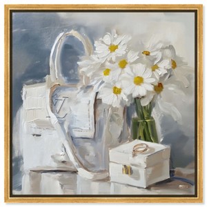 Art Remedy Purse and Daisies Chic Farmhouse Wall Art Framed - 1 of 4