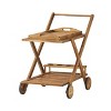 GDFStudio Kenilworth Outdoor Rustic Acacia Wood Bar Cart with Removable Tray and Wheels, Natural Brown - 2 of 4