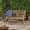 Gulches Wicker Loveseat for Cozy Outdoor Comfort,Wood Outdoor Chair for Patio, Outdoor, Garden, Poolside - 3 of 4