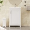 NicBex 20" Bathroom Vanity with Sink, Bathroom Cabinet Storage, 1 Soft Closing Cabinet Doors with Double Shelves for Bathroom, White - 3 of 4