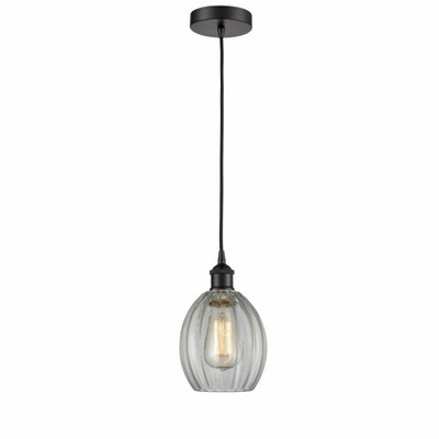 Eaton - 1 Light Cord Hung Mini Pendant In Industrial Style-10.75 Inches Tall and 5.5 Inches Wide