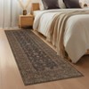 Vintage Rug for Living Room Washable Floral Print Bedroom Carpet, Non-Slip Oriental Distressed Floor Mat - 2 of 4