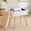 MAYEERTY White Makeup Vanity Stool with Ottoman Footrest - Storage Included for Bedroom & Living Room - 4 of 4