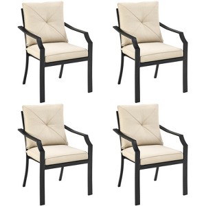 Tangkula 4 PCS Patio Dinning Chairs Cushioned Chairs w/Steel Frame for Garden Backyard & Poolside - 1 of 4