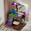 Fredees Vanity Desk with Mirror and LED RGB Lights - 3 of 4