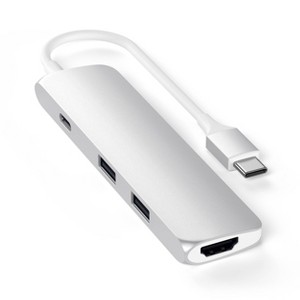 Satechi Aluminum Type-C Slim Multi-Port Adapter 4K - Silver - 1 of 4