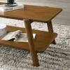 Chic Crate-Mid-Century Modern Walnut Finish Wood Shelf Coffee Table - Functional Storage & Sleek Curve Design - 2 of 4