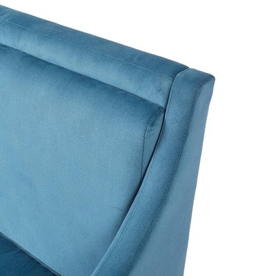 Anna Blue Velvet Club Accent Chair with Tapered Legs