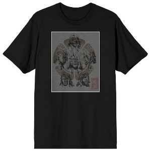 Yasuke Faces Men's Black T-shirt - 1 of 2